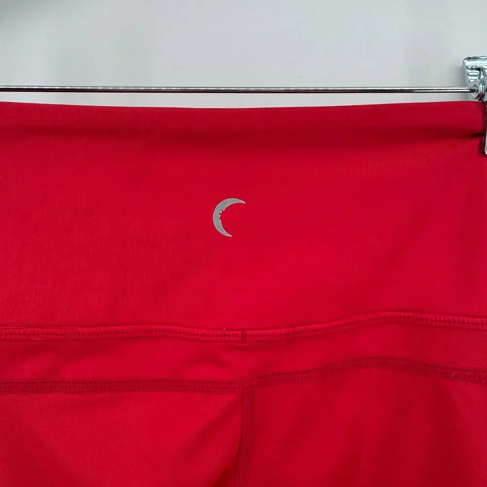 ZYIA Active Red High Waisted Pocket Leggings Size 2 Athletic Workout Yoga